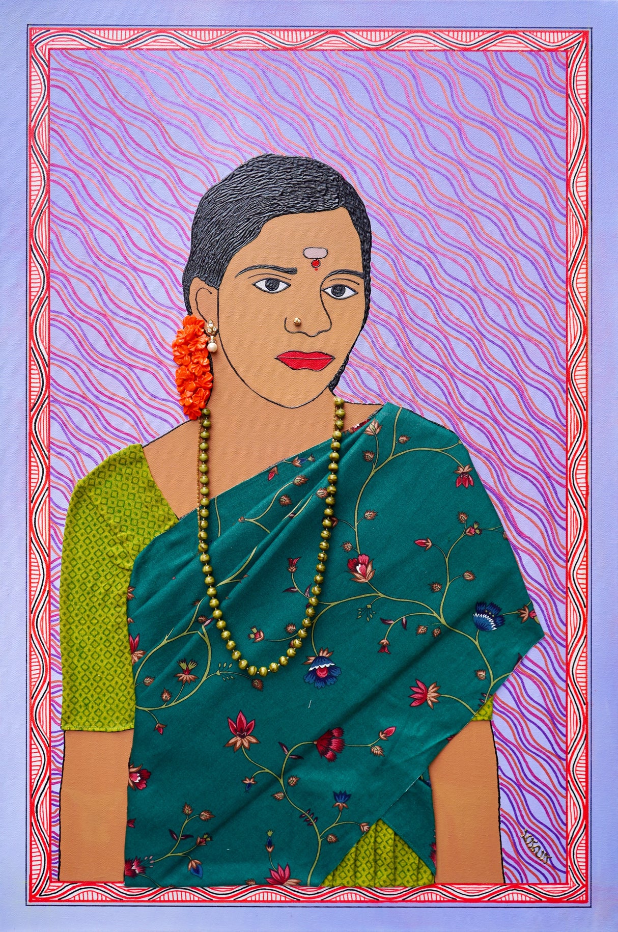 Satyananda | Textured Portrait Painting - Art by Bala