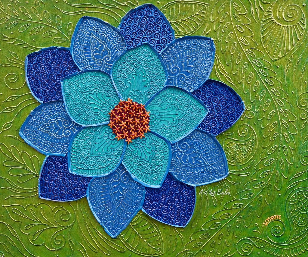 Acrylic Henna Flower Painting | Art by Bala