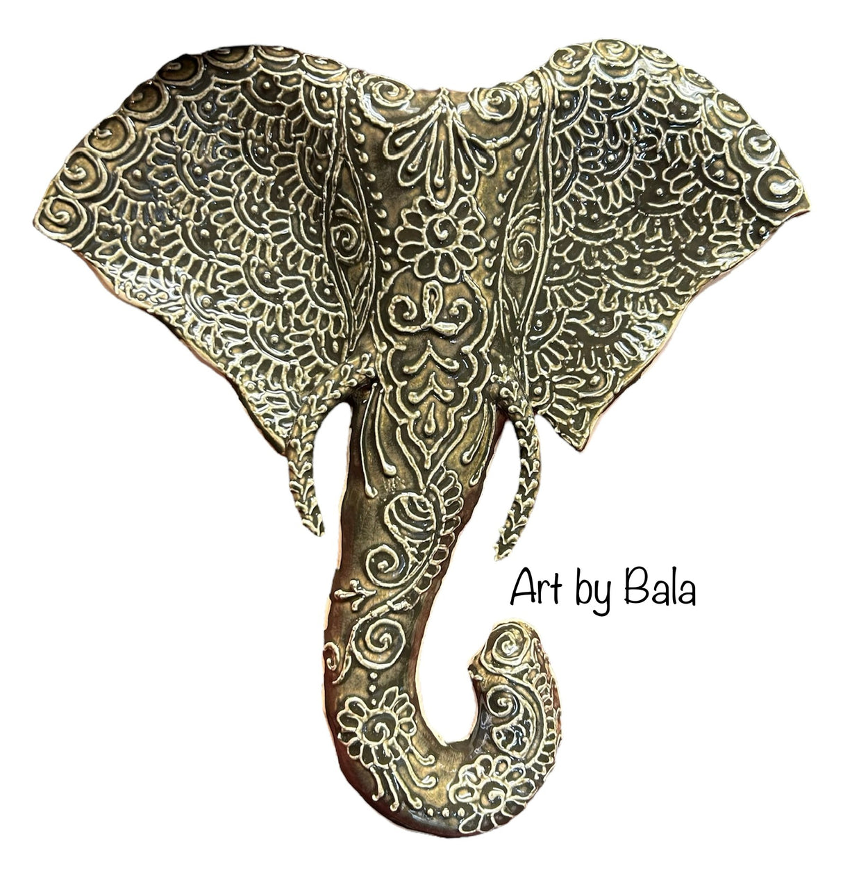 Elephant Ceramic Wall Art - 11 - Art by Bala