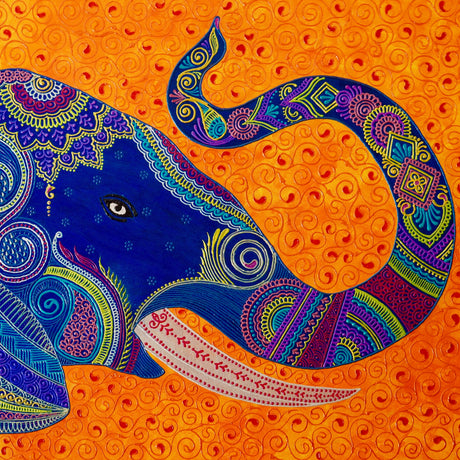 Henna Acrylic Elephant Painting | Art by Bala