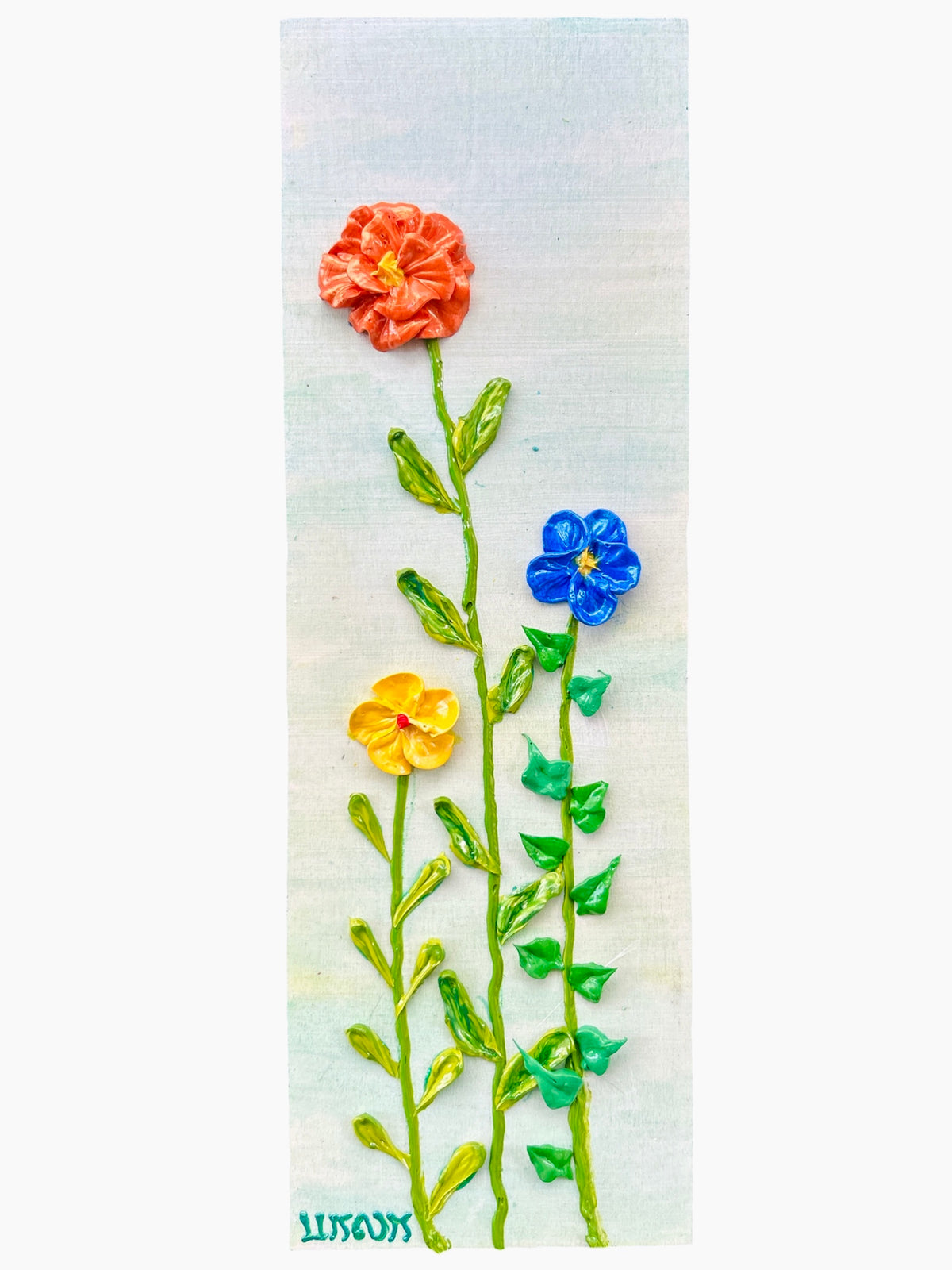Marigolds No. 6 | Iridescent 3D Textured Floral Painting