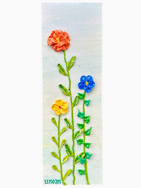 Marigolds No. 6 | Iridescent 3D Textured Floral Painting - Art by Bala