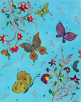 Butterfly Garden | Textured Floral Painting | Original Contemporary Artwork