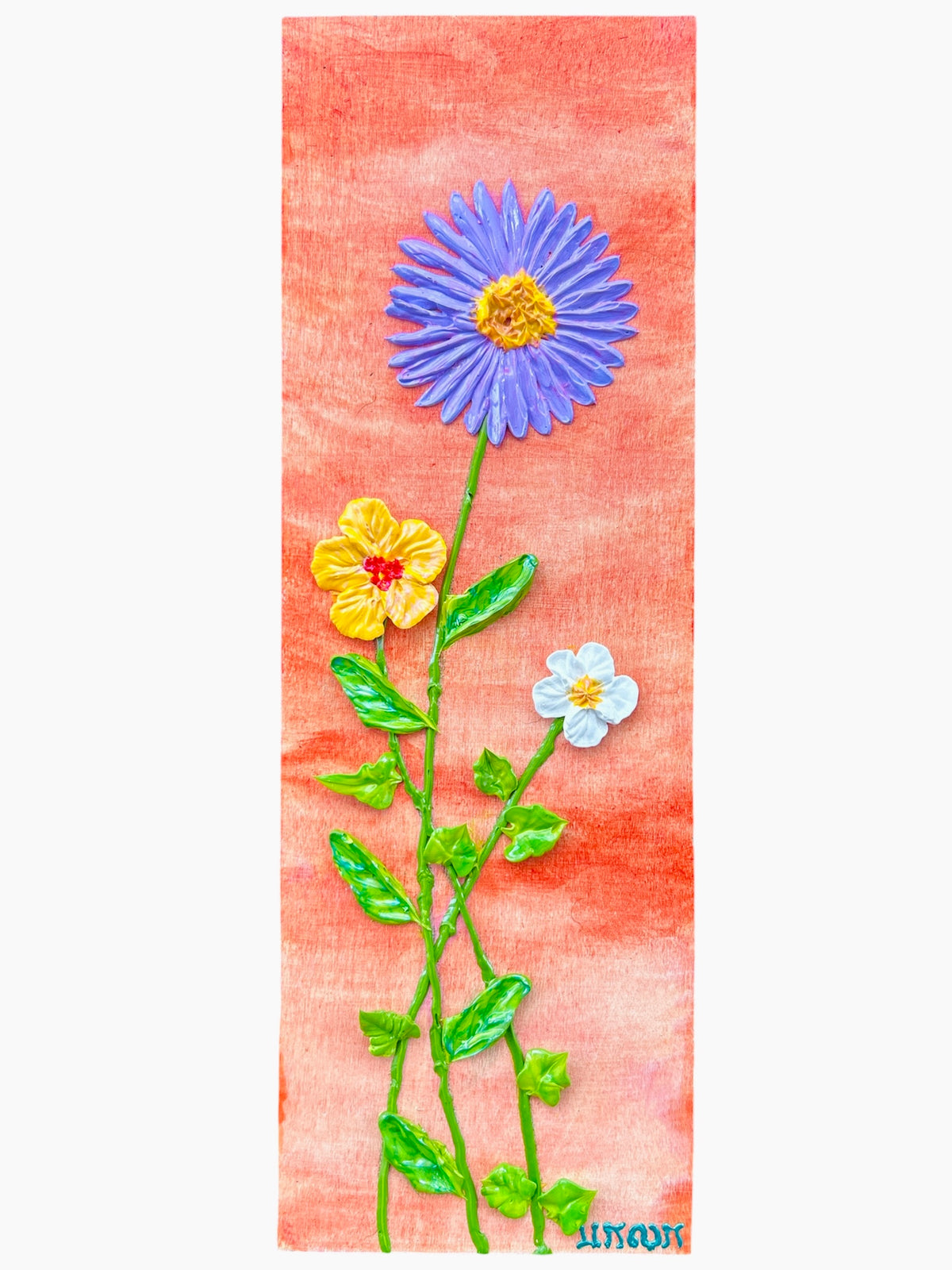 Asters No. 4 | Iridescent 3D Textured Floral Painting