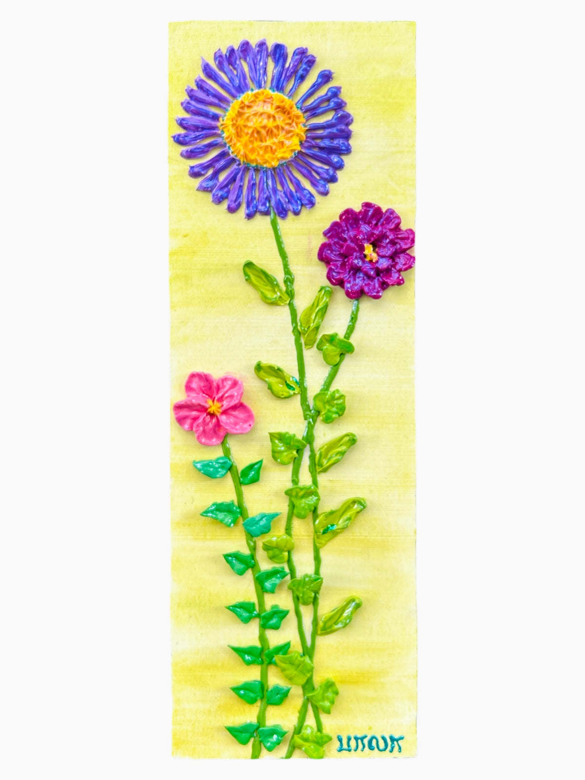 Asters No. 5 | Iridescent 3D Textured Floral Painting