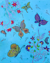 Butterfly Garden | Textured Floral Painting | Original Contemporary Artwork