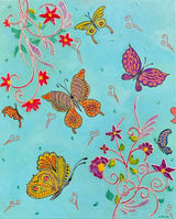 Butterfly Garden | Textured Floral Painting | Original Contemporary Artwork