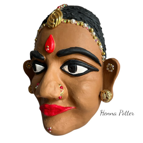 Indian Woman Mask - 2 - Art by Bala