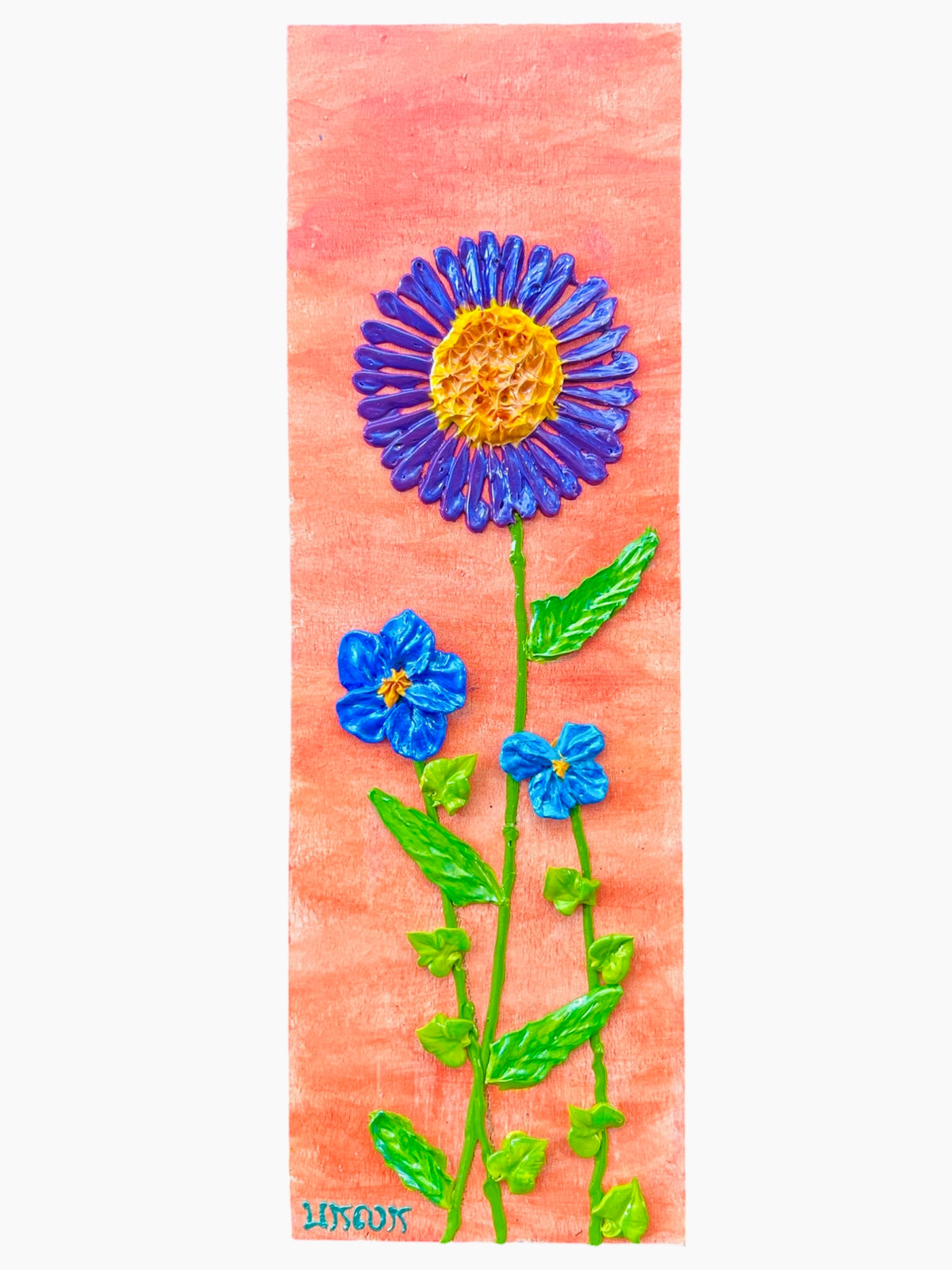 Asters No. 2 | Iridescent 3D Textured Floral Painting
