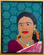 Portrait painting of an Indian woman in saree