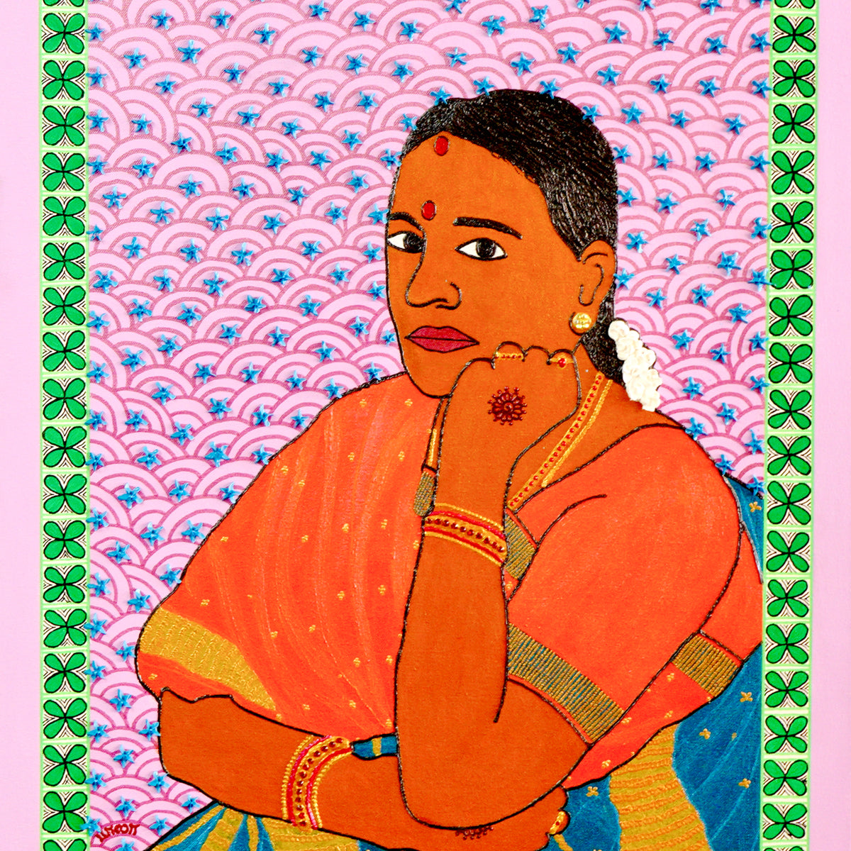 Matriarch of Reflection | Textured Portrait Painting – Art by Bala