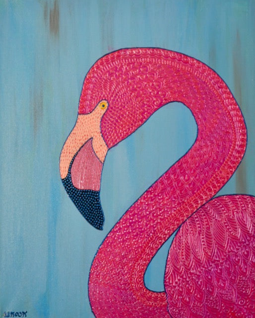 Sassy Flamingo - Art by Bala