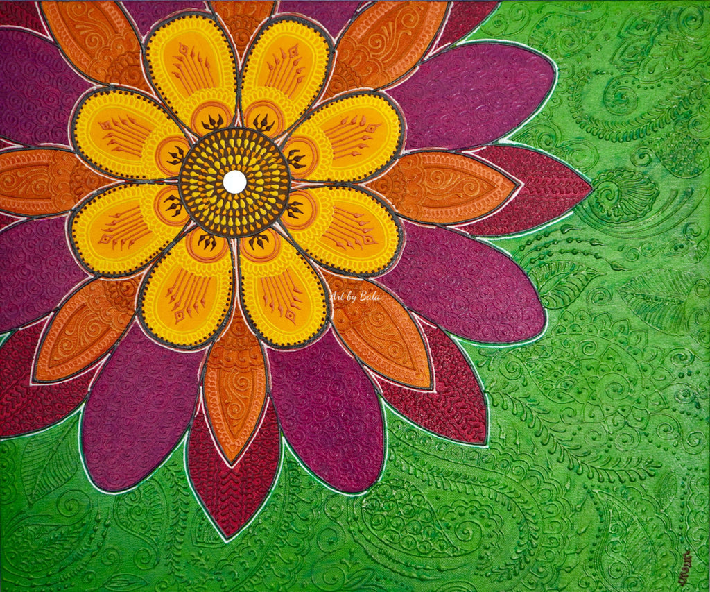 Acrylic Floral Painting | Art by Bala
