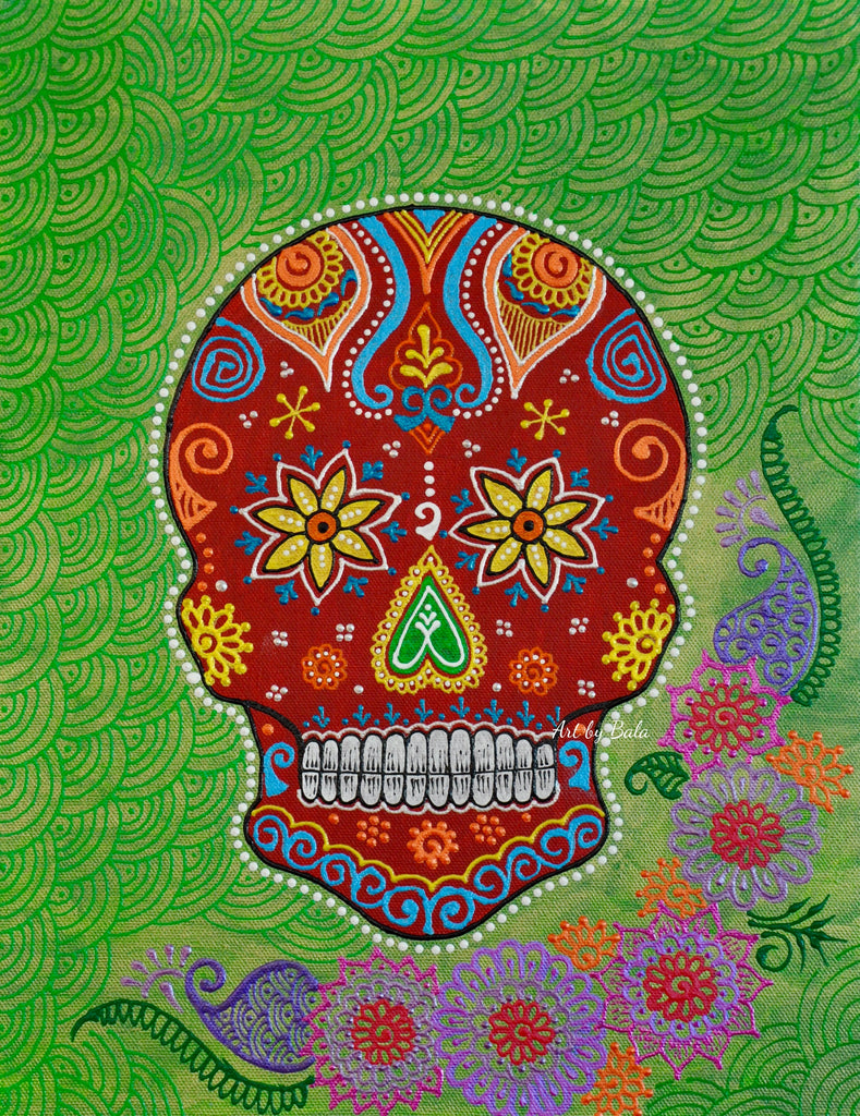 Sugarskull - Green - Art by Bala