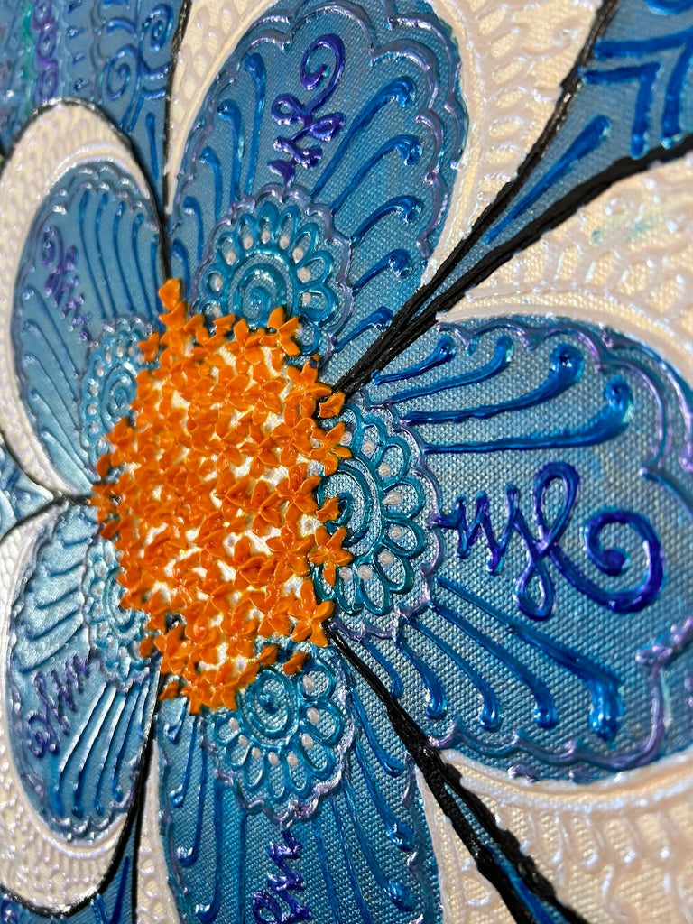 Henna style Columbine Flower Painting | Art by Bala