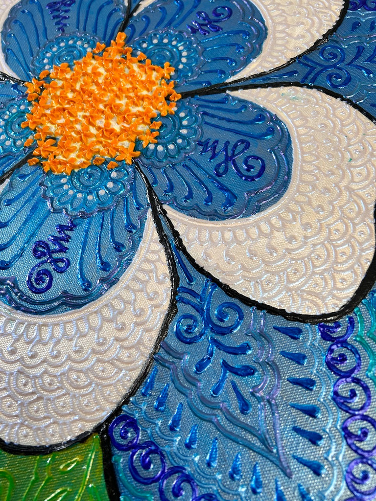 Henna style Columbine Flower Painting | Art by Bala
