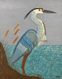 Heron in Blues - Art by Bala