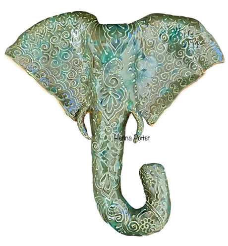 Elephant Ceramic Wall Art - 8 - Art by Bala