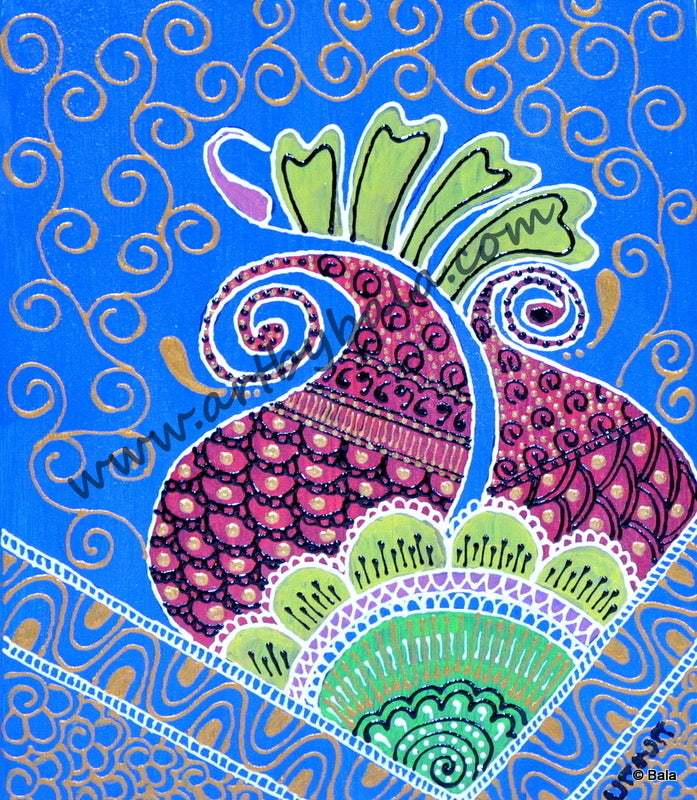Henna Abstract Coloring Page - Art by Bala