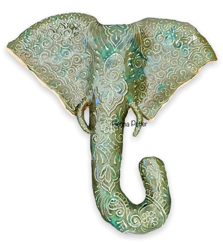 Elephant Ceramic Wall Art - 8 - Art by Bala