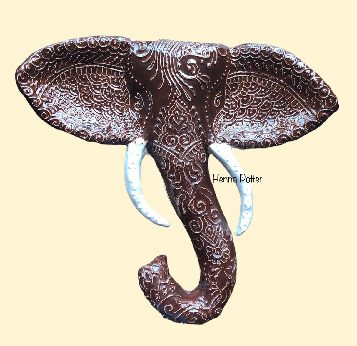 Elephant Ceramic Wall Art - 3 - Art by Bala