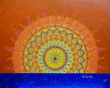 Morning Glow Mandala by Bala, soft acrylic mandala artwork symbolizing sunrise serenity.